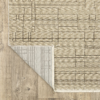 Capella Distressed Beige/ Brown Geometric Cut Pile Rug