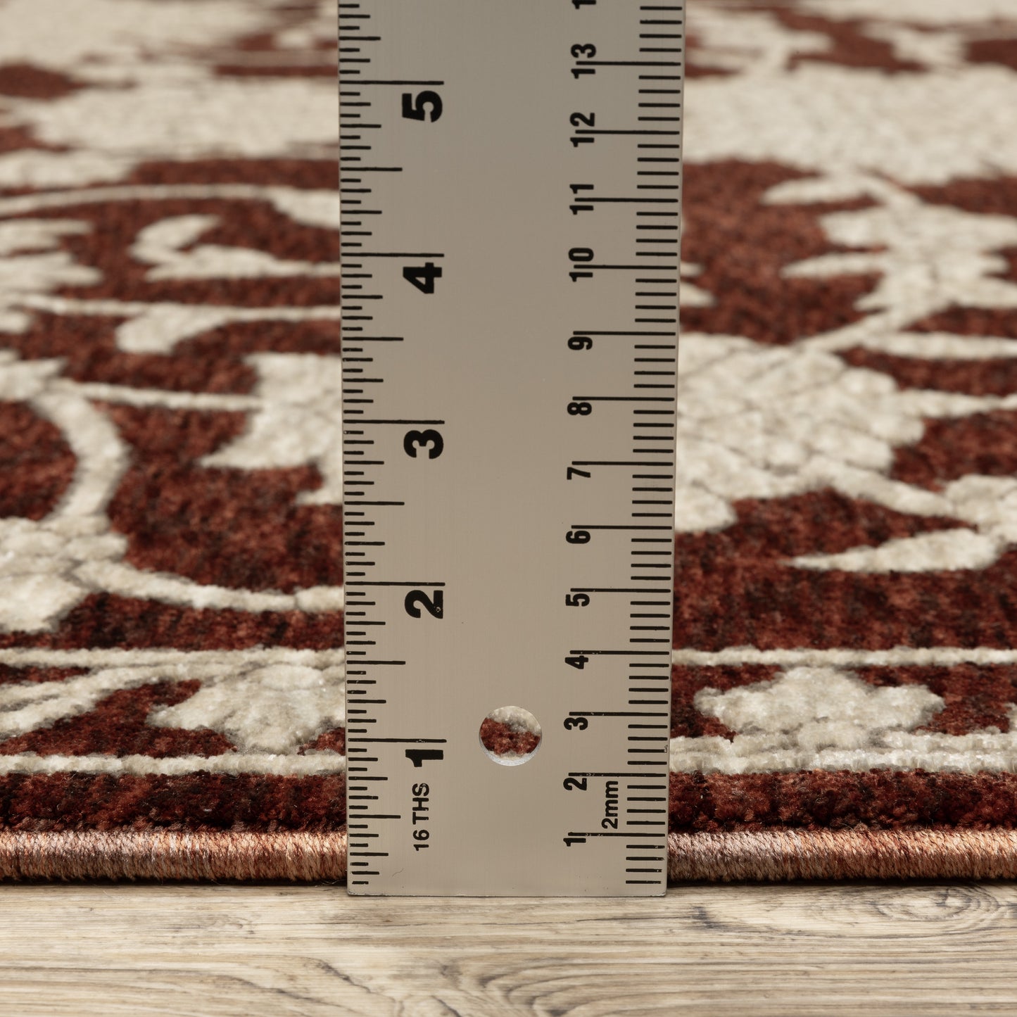 Capella Floral Red/ Beige Oriental Cut Pile Rug