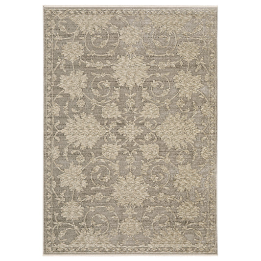 Capella CAP09 Grey Floral Rug