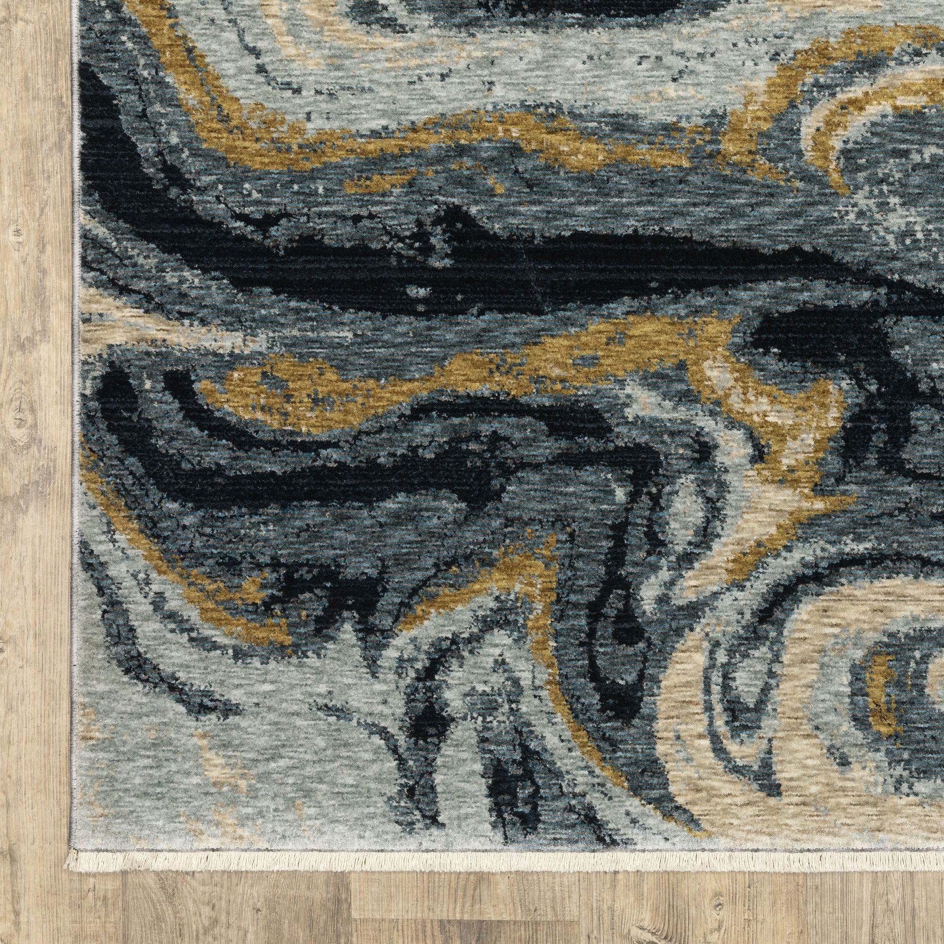 Capella Abstract Blue/ Blue Cut Pile Rug