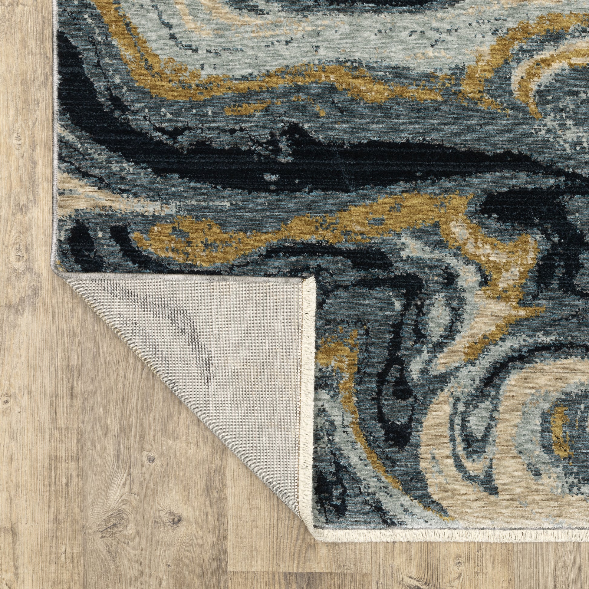 Capella Abstract Blue/ Blue Cut Pile Rug
