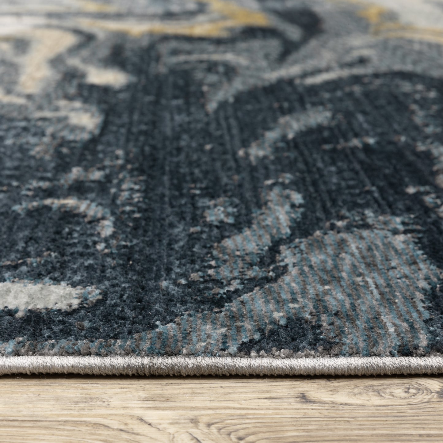 Capella Abstract Blue/ Blue Cut Pile Rug