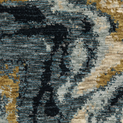 Capella Abstract Blue/ Blue Cut Pile Rug