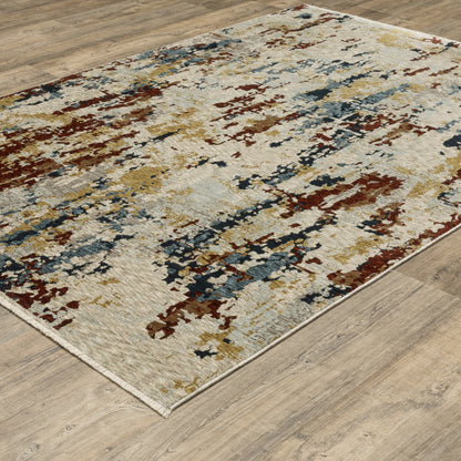 Capella Abstract Beige/ Multi Cut Pile Rug