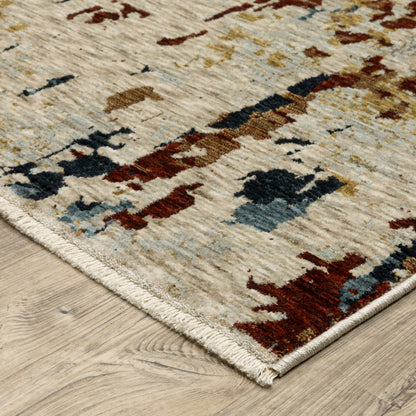 Capella Abstract Beige/ Multi Cut Pile Rug