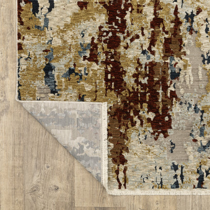 Capella Abstract Beige/ Multi Cut Pile Rug
