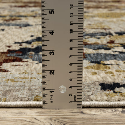 Capella Abstract Beige/ Multi Cut Pile Rug