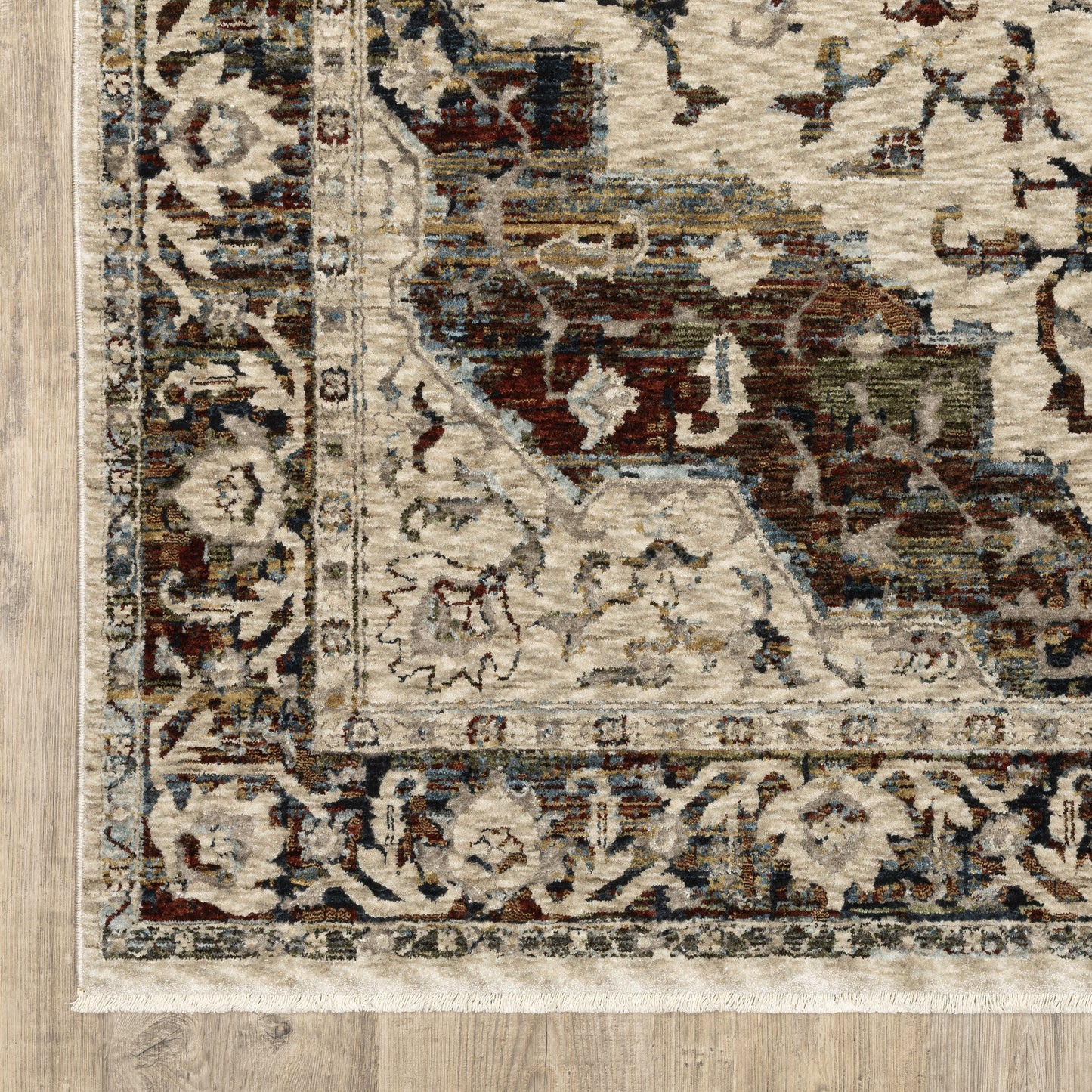 Capella Medallion Beige/ Multi Oriental Cut Pile Rug
