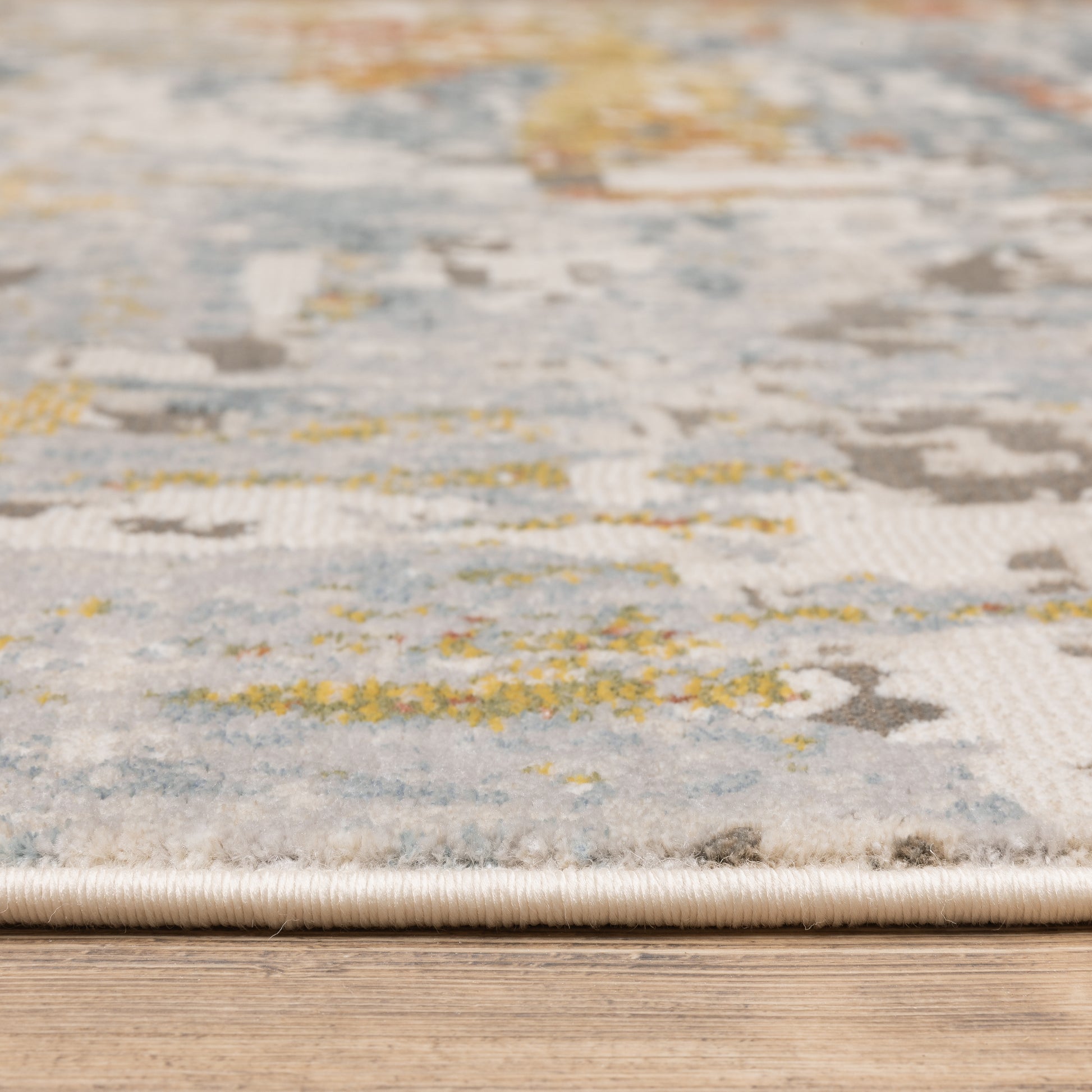 Caravan Abstract Beige/ Blue Cut Pile Rug