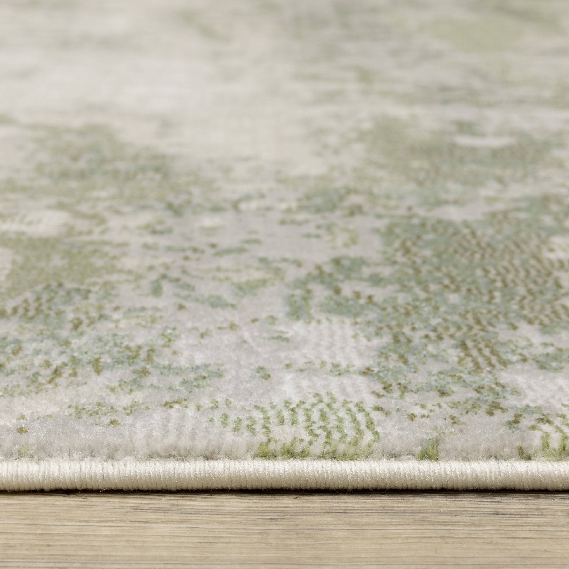 Caravan Abstract Beige/ Green Cut Pile Rug