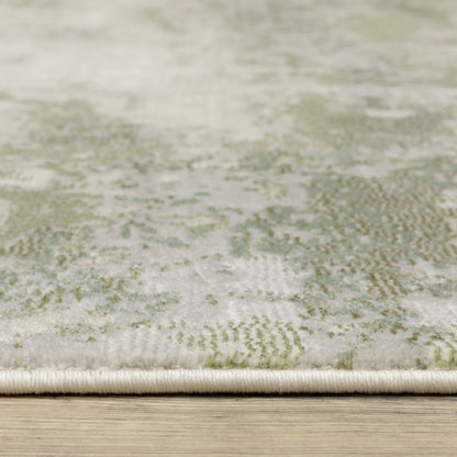 Caravan Abstract Beige/ Green Cut Pile Rug