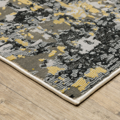 Caravan Abstract Beige/ Gold Cut Pile Rug