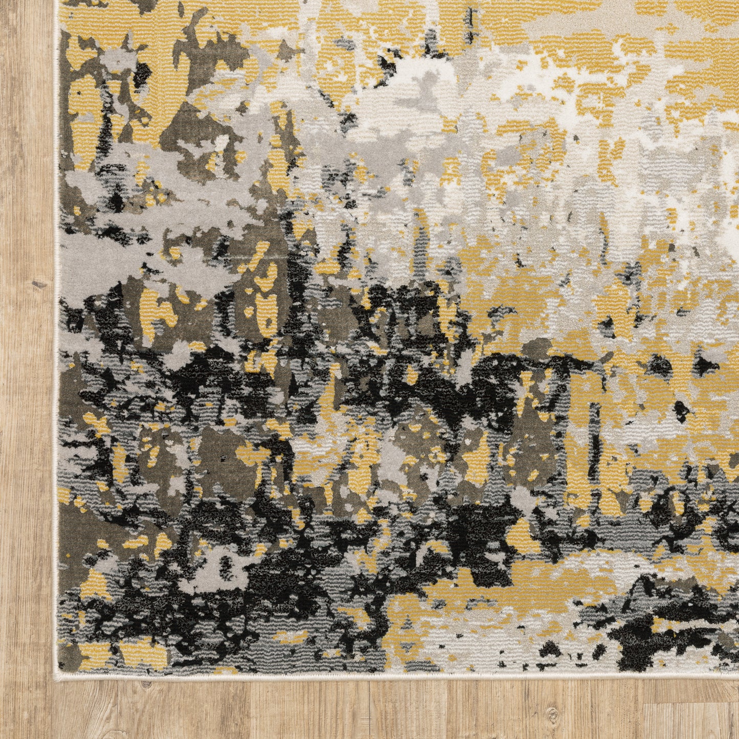 Caravan Abstract Beige/ Gold Cut Pile Rug