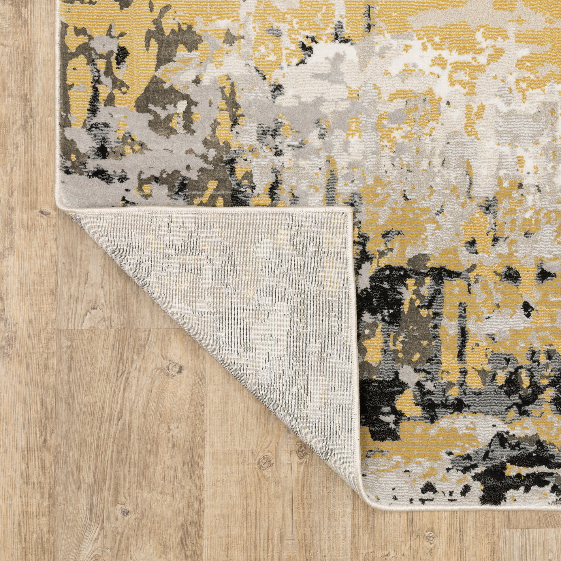 Caravan Abstract Beige/ Gold Cut Pile Rug