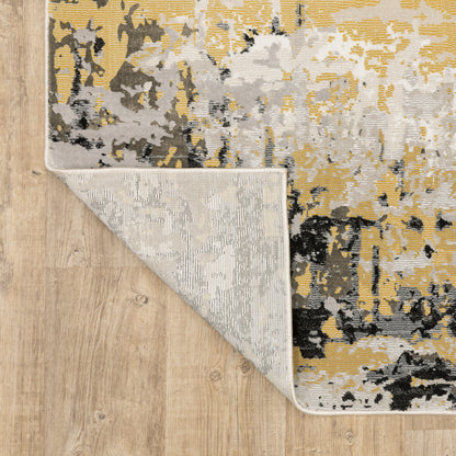 Caravan Abstract Beige/ Gold Cut Pile Rug