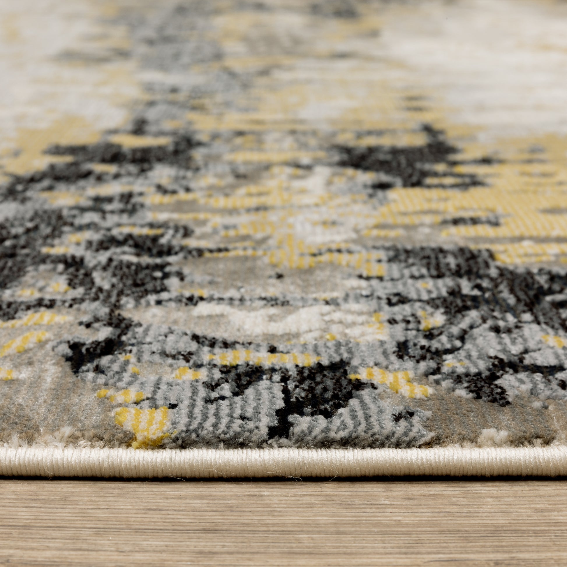 Caravan Abstract Beige/ Gold Cut Pile Rug