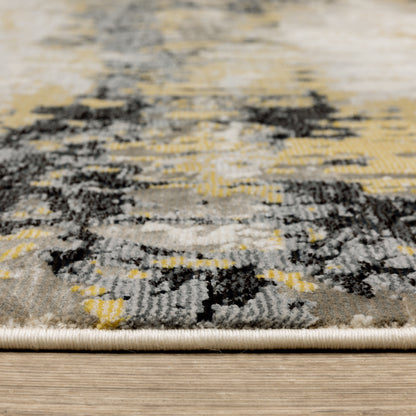 Caravan Abstract Beige/ Gold Cut Pile Rug
