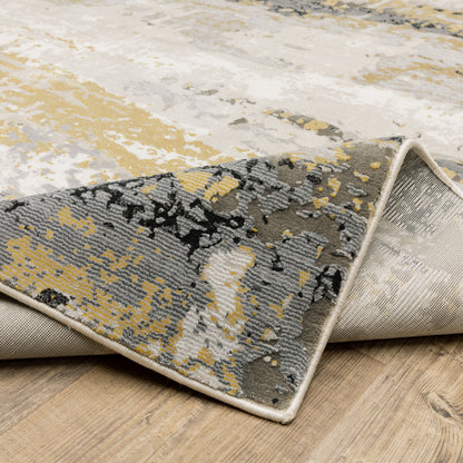 Caravan Abstract Beige/ Gold Cut Pile Rug