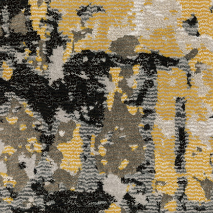 Caravan Abstract Beige/ Gold Cut Pile Rug