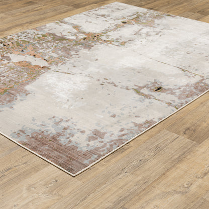 Caravan Abstract Beige/ Pink Cut Pile Rug