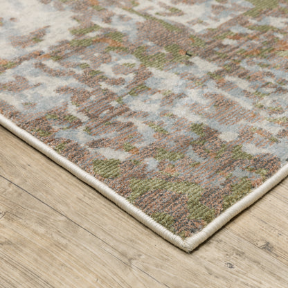 Caravan Abstract Beige/ Pink Cut Pile Rug