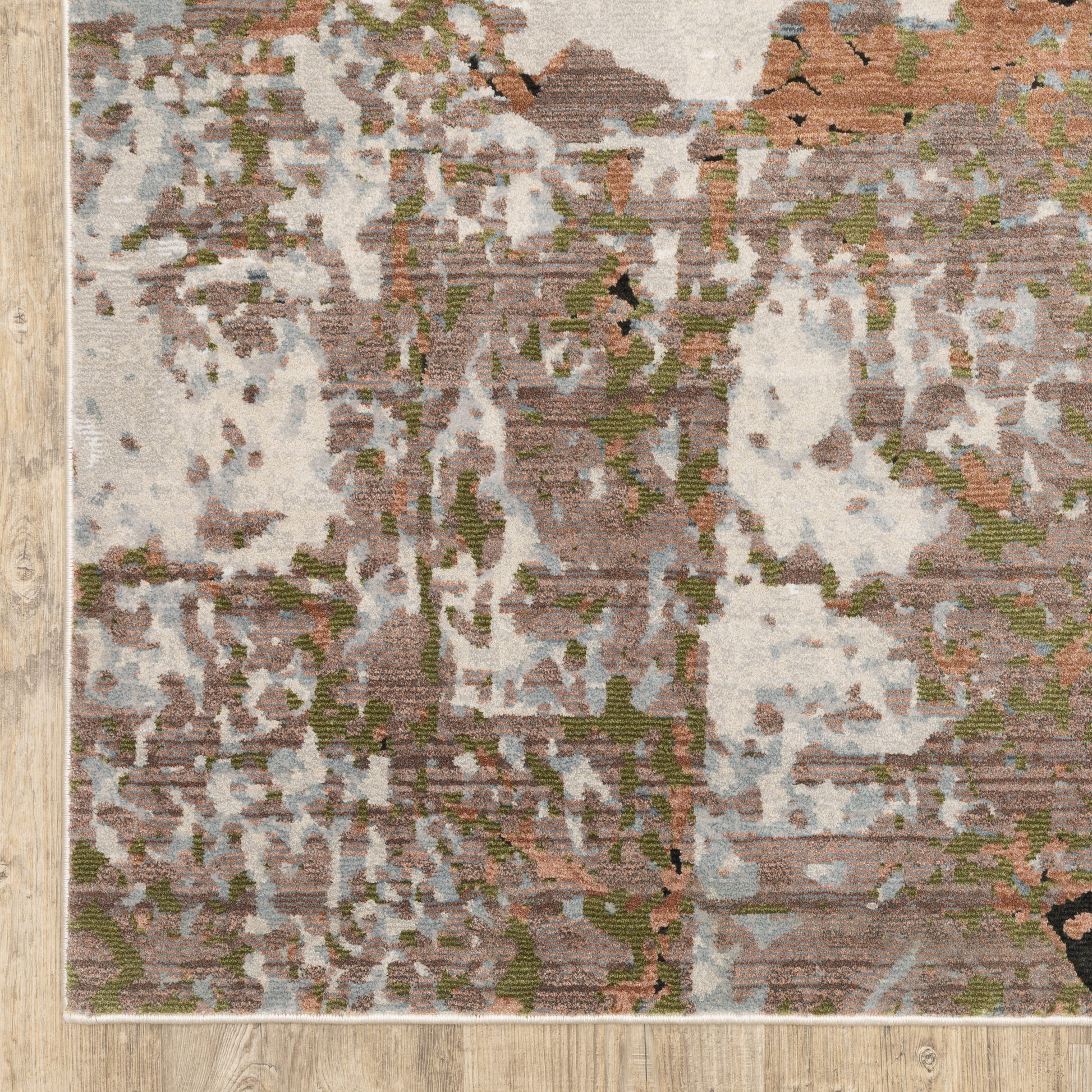 Caravan Abstract Beige/ Pink Cut Pile Rug