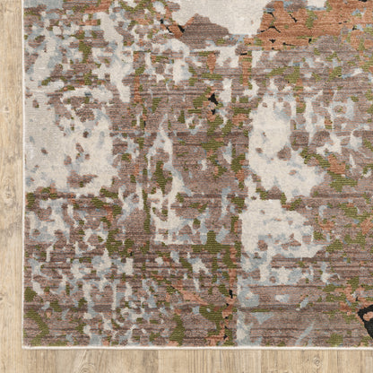 Caravan Abstract Beige/ Pink Cut Pile Rug
