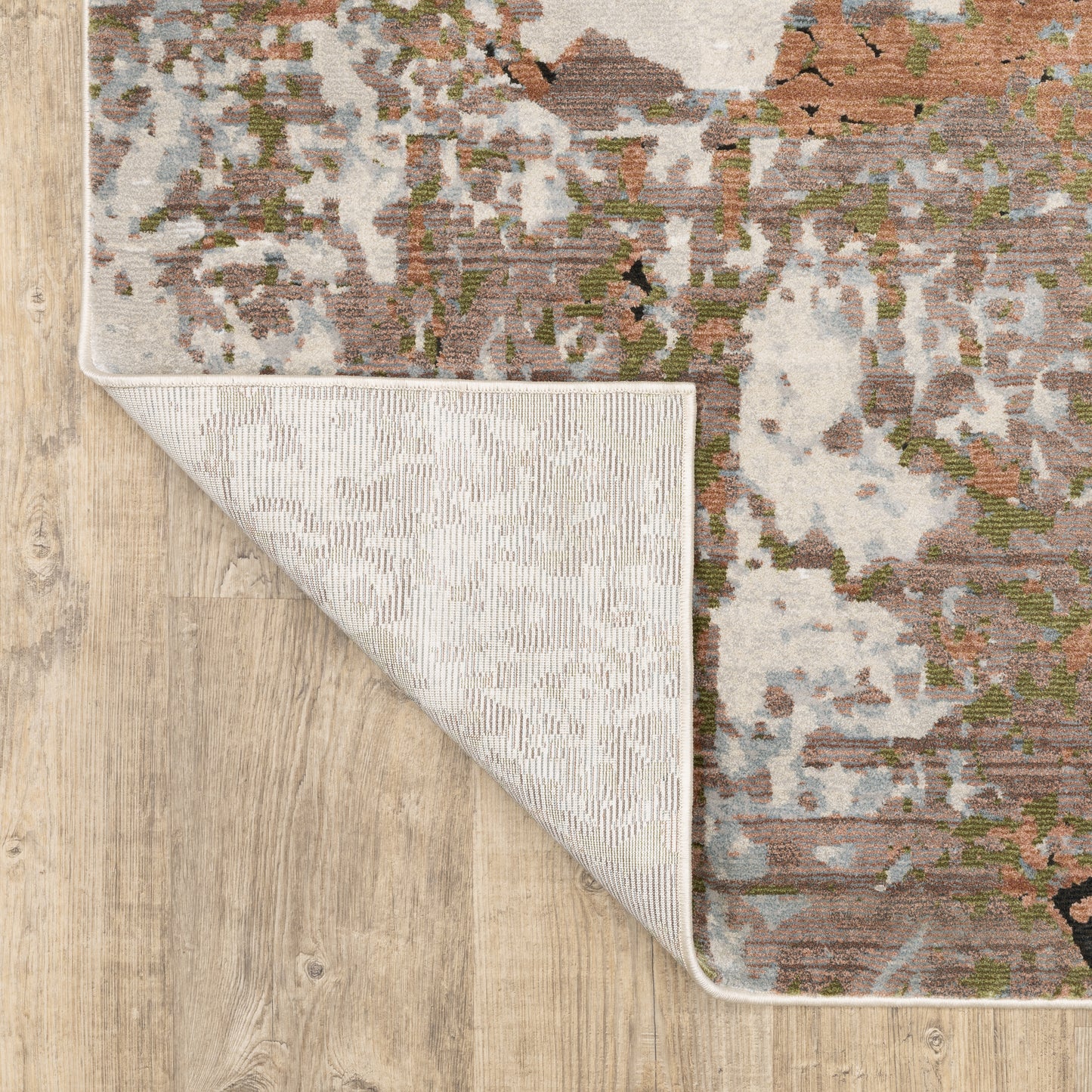 Caravan Abstract Beige/ Pink Cut Pile Rug