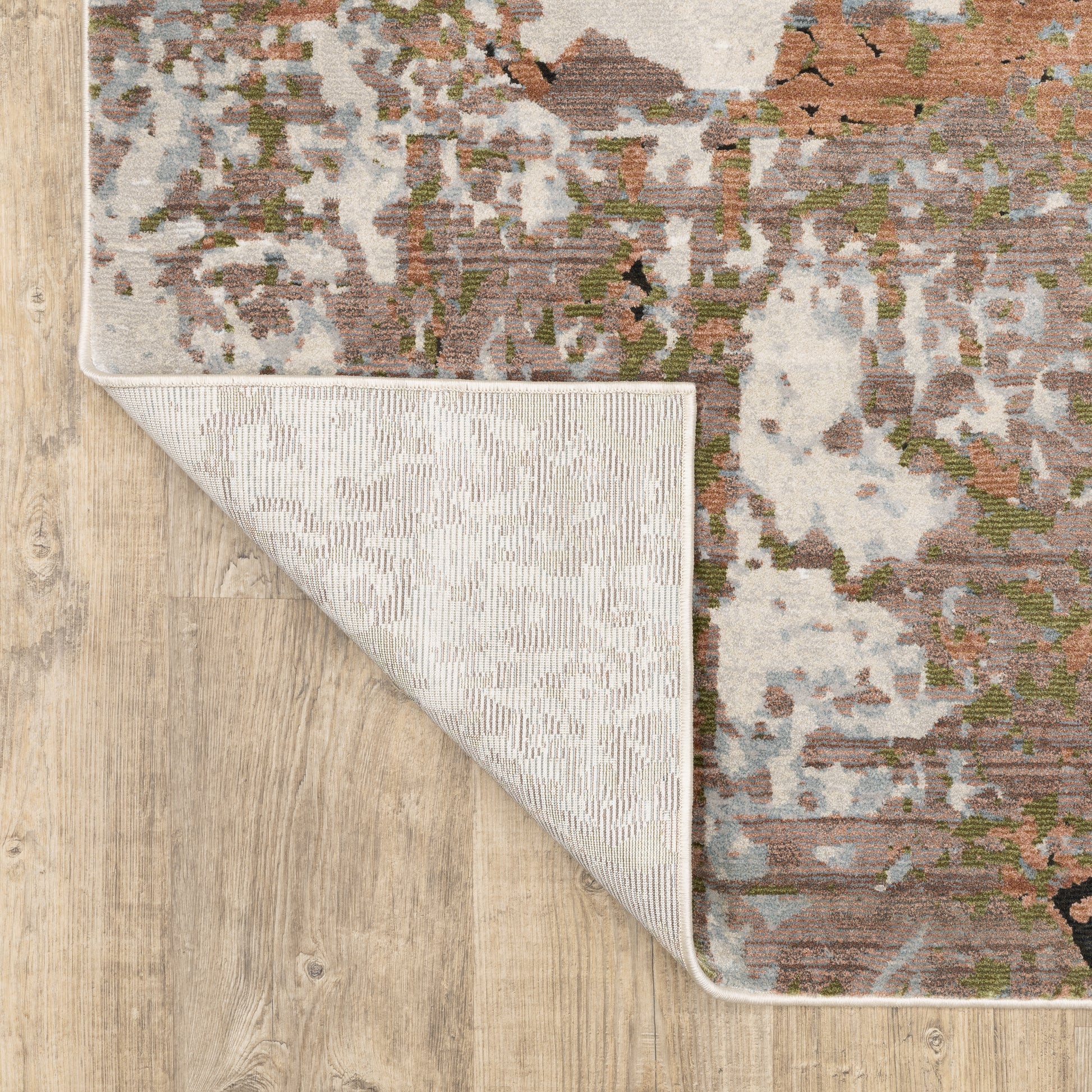Caravan Abstract Beige/ Pink Cut Pile Rug