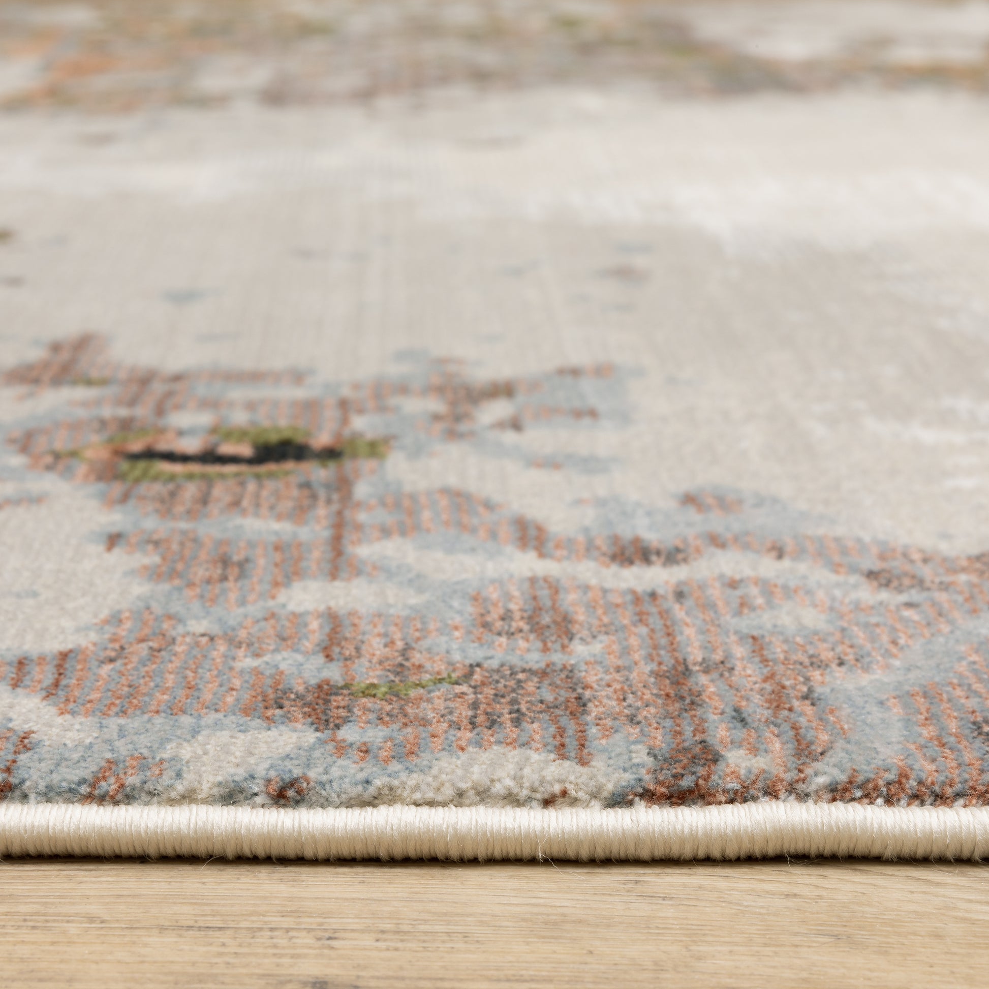 Caravan Abstract Beige/ Pink Cut Pile Rug
