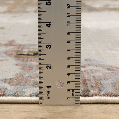 Caravan Abstract Beige/ Pink Cut Pile Rug