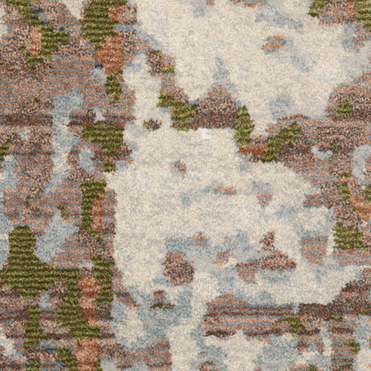Caravan Abstract Beige/ Pink Cut Pile Rug