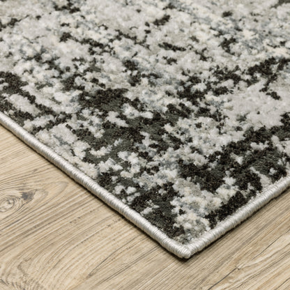Caravan Abstract Grey/ Black Cut Pile Rug