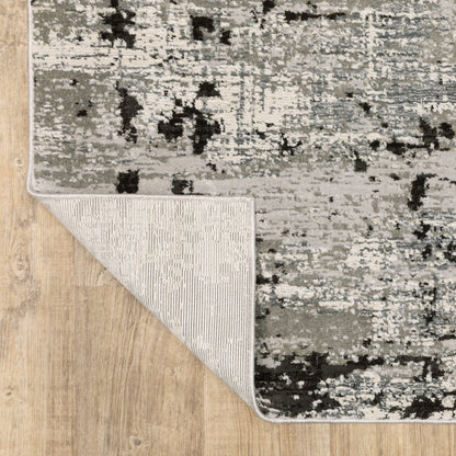 Caravan Abstract Grey/ Black Cut Pile Rug