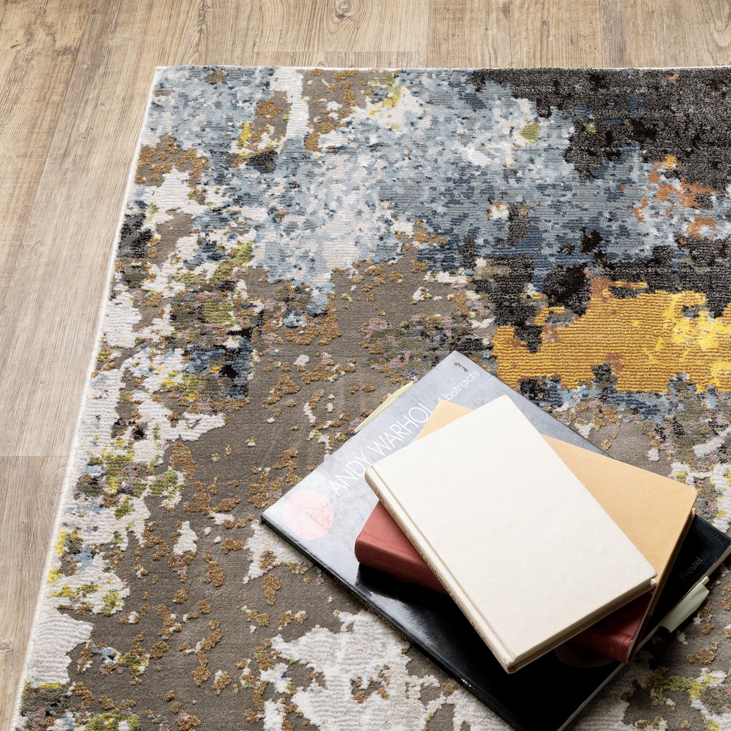 Caravan Abstract Beige/ Multi Cut Pile Rug