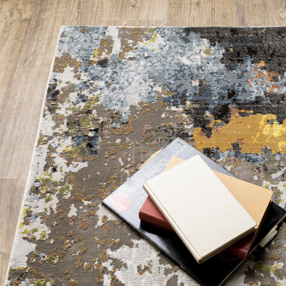 Caravan Abstract Beige/ Multi Cut Pile Rug