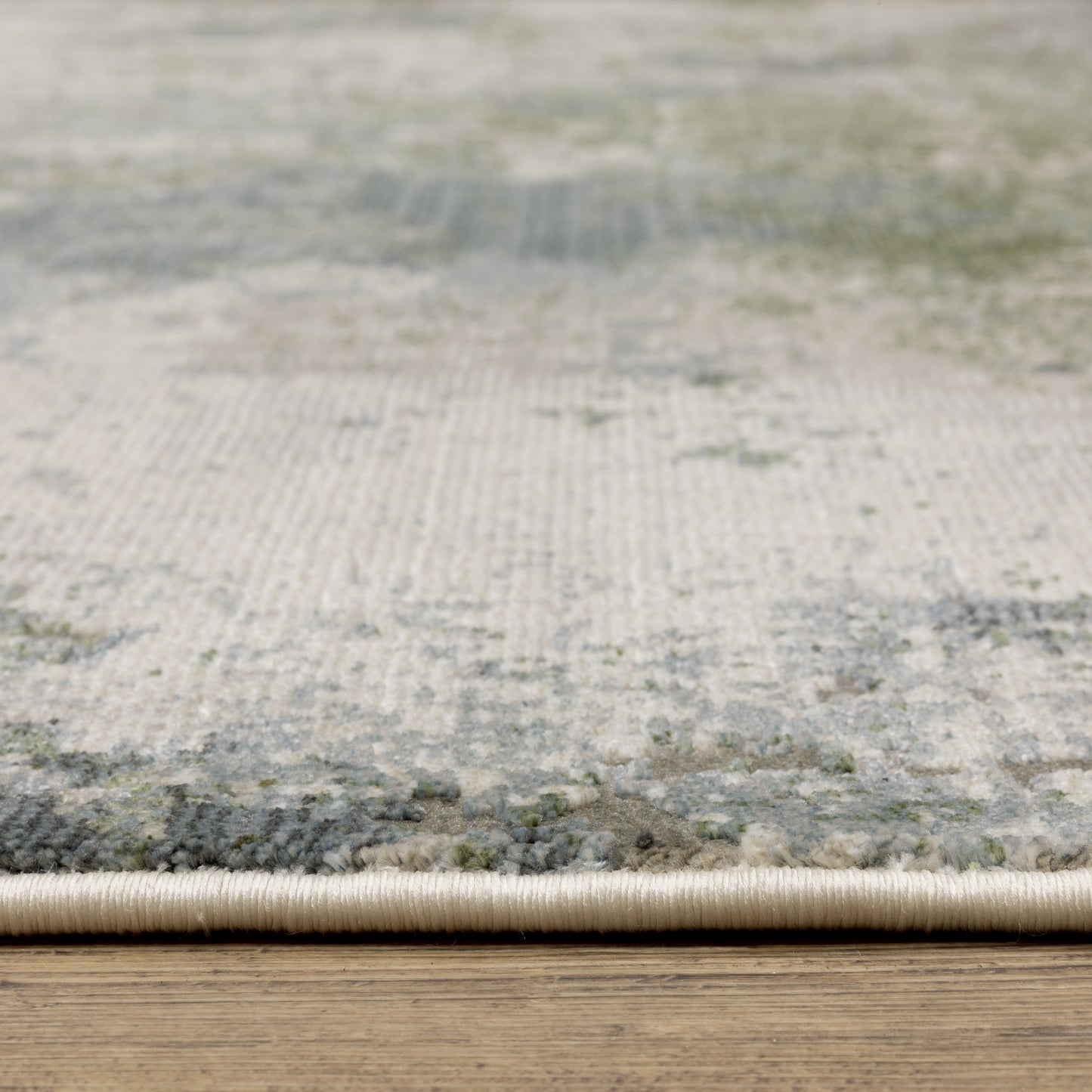 Caravan Abstract Blue/ Green Cut Pile Rug