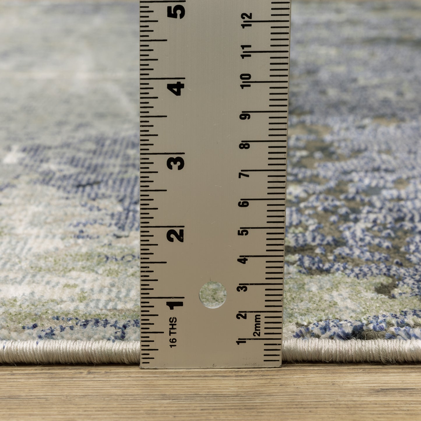 Caravan Abstract Blue/ Green Cut Pile Rug