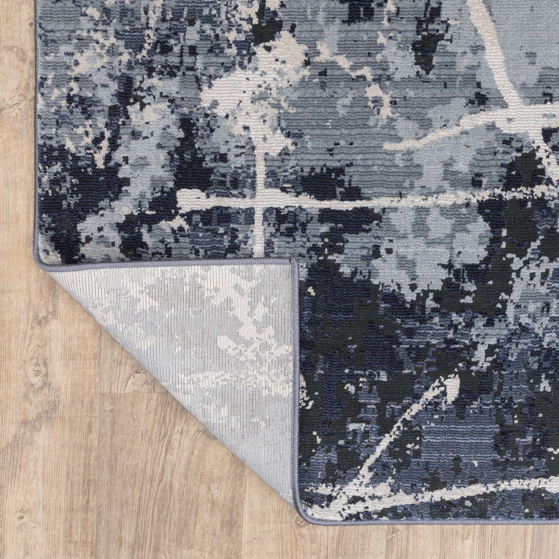 Caravan Abstract Blue/ Blue Cut Pile Rug