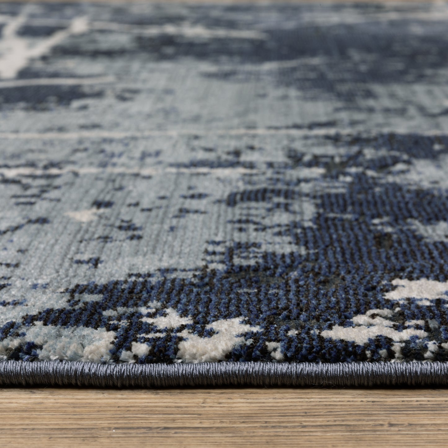 Caravan Abstract Blue/ Blue Cut Pile Rug