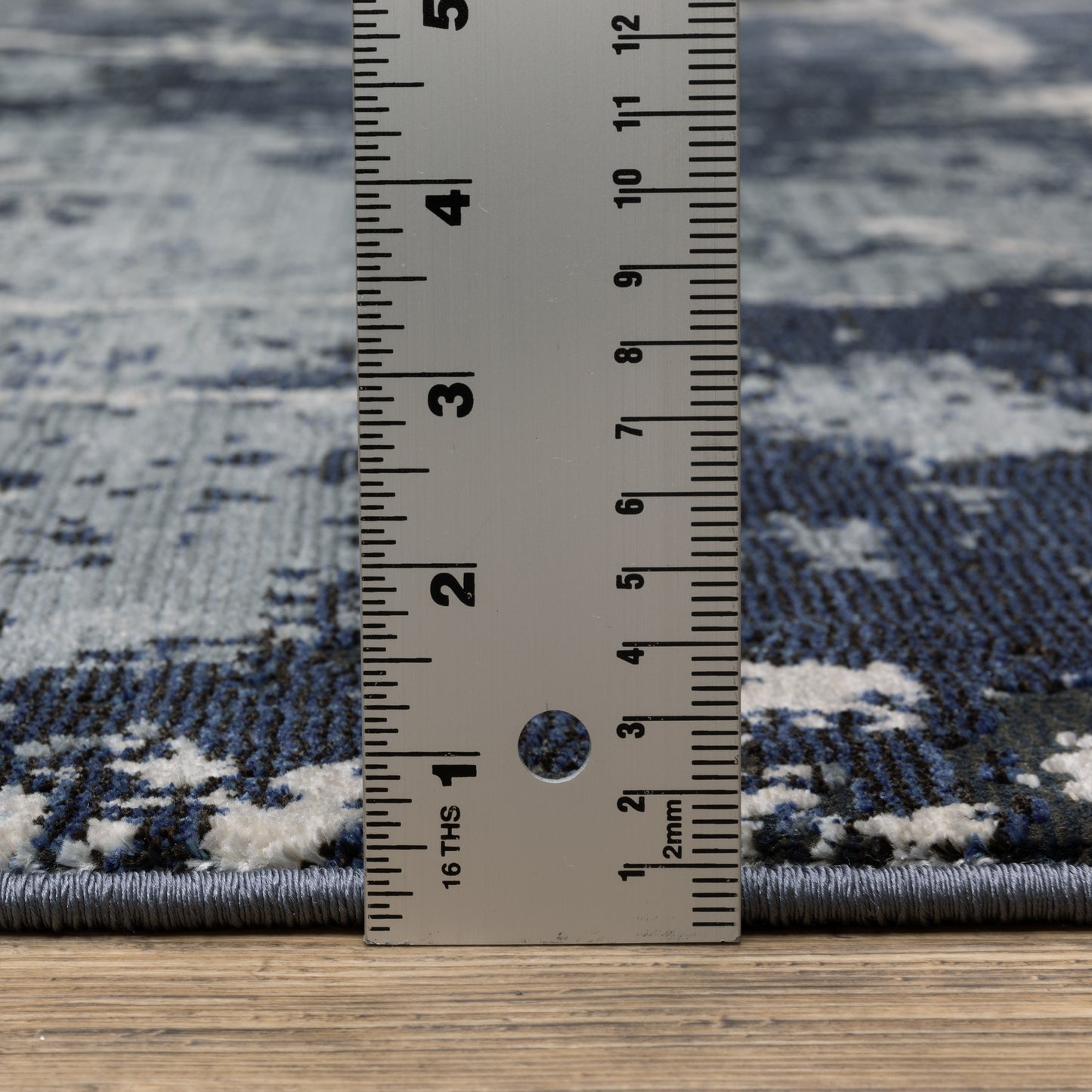 Caravan Abstract Blue/ Blue Cut Pile Rug