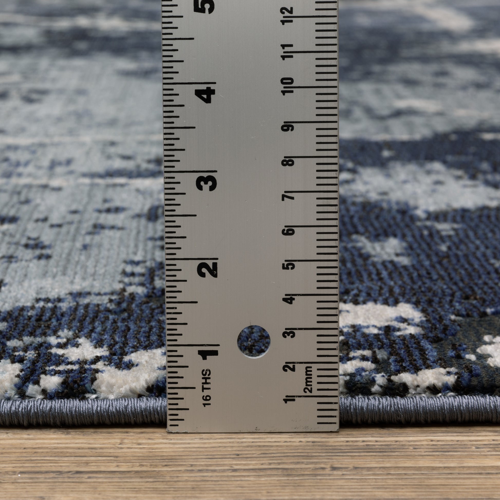 Caravan Abstract Blue/ Blue Cut Pile Rug