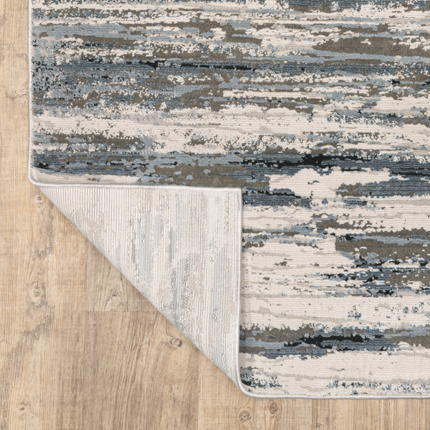Caravan Abstract Beige/ Blue Cut Pile Rug