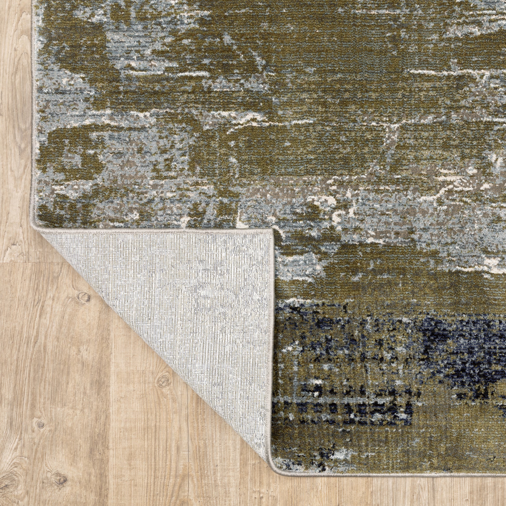 Caravan Abstract Blue/ Green Cut Pile Rug