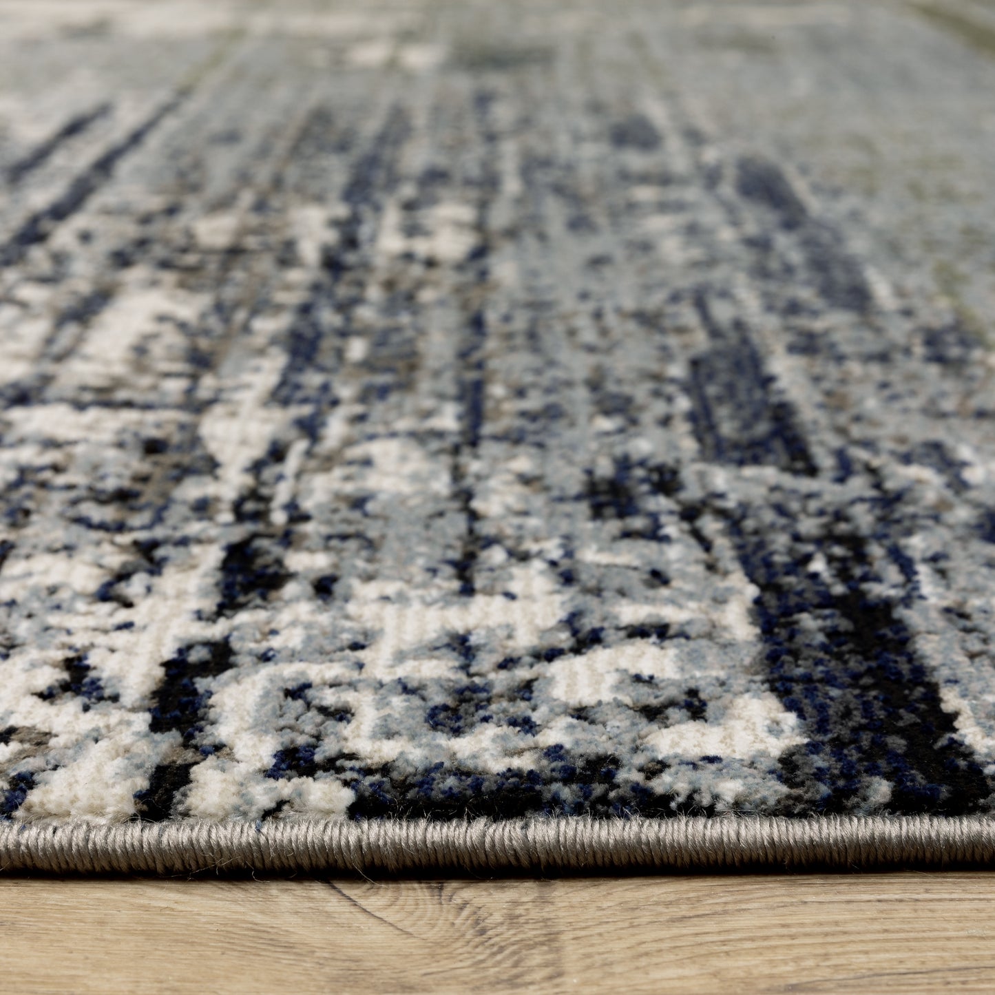 Caravan Abstract Blue/ Green Cut Pile Rug