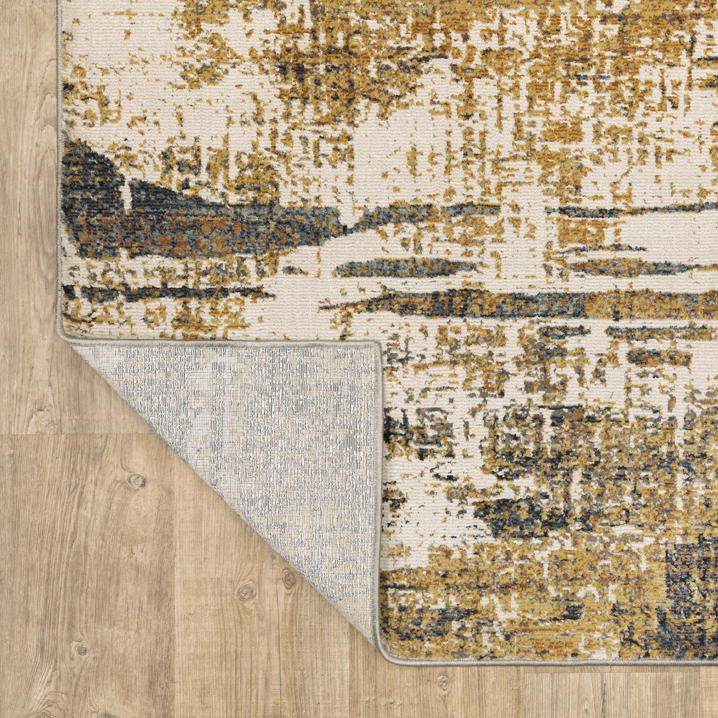 Caravan Abstract Gold/ Beige Cut Pile Rug