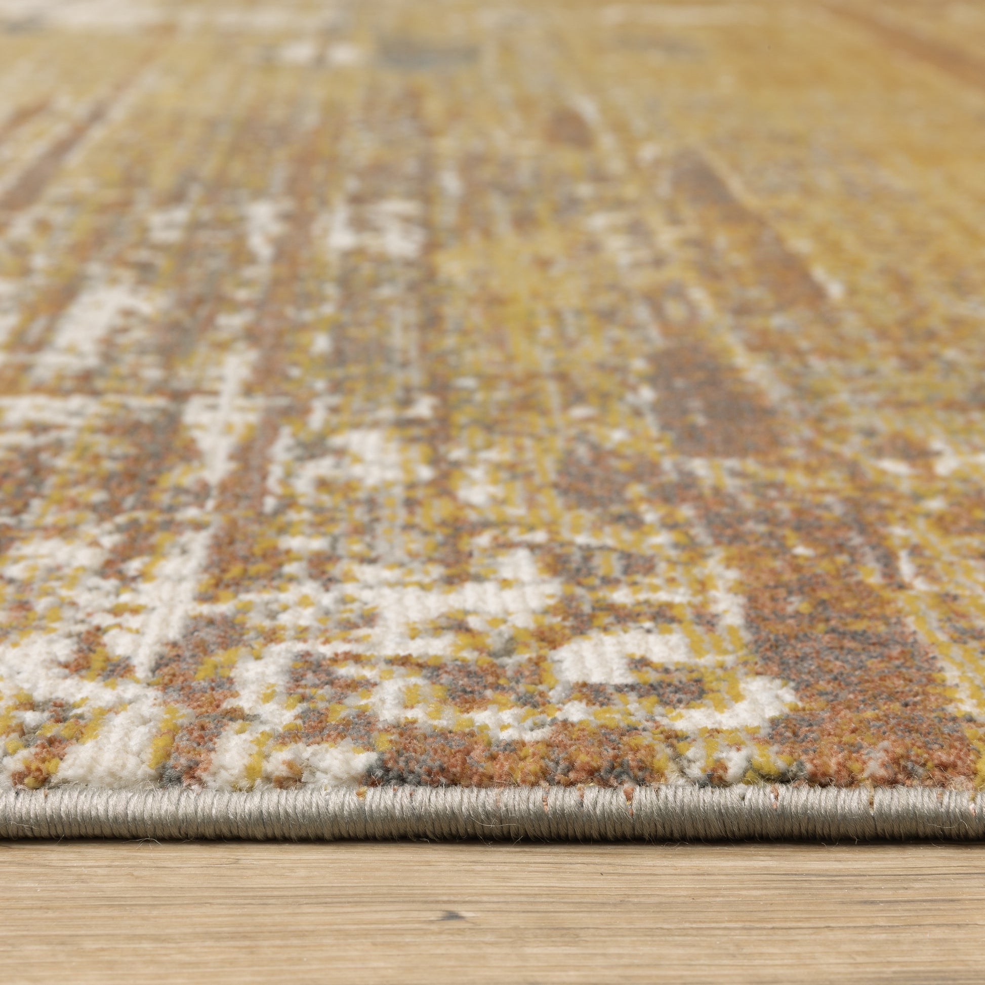 Caravan Abstract Gold/ Beige Cut Pile Rug