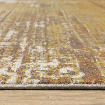 Caravan Abstract Gold/ Beige Cut Pile Rug