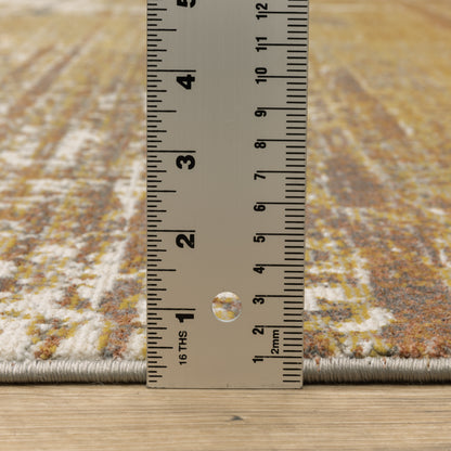 Caravan Abstract Gold/ Beige Cut Pile Rug