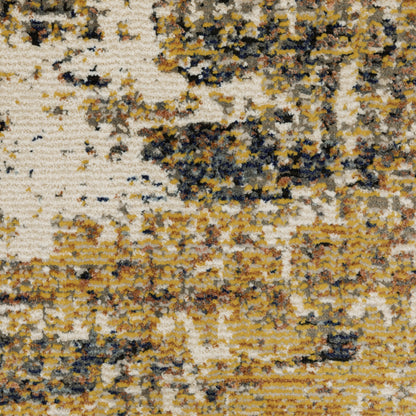 Caravan Abstract Gold/ Beige Cut Pile Rug